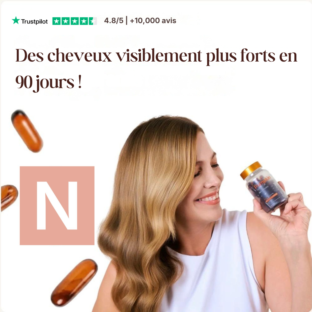 Gélules à l’huile de graines de courge – Cheveux forts & densité naturelle
